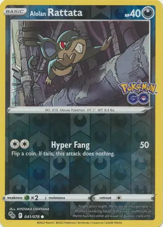 Alolan Rattata 041/078 (Pokemon GO)  - Reverse Holofoil