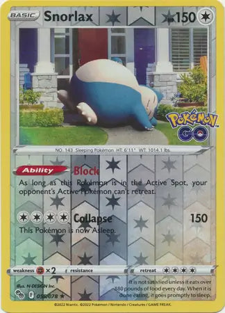 Snorlax 055/078 (Pokemon GO)  - Reverse Holofoil