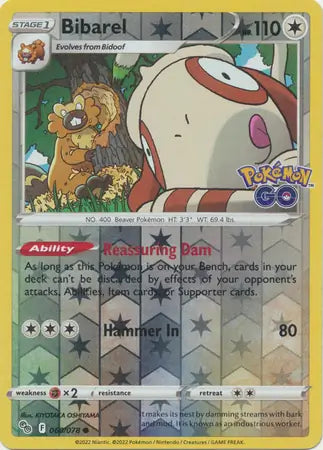 Bibarel 060/078 (Pokemon GO)  - Reverse Holofoil