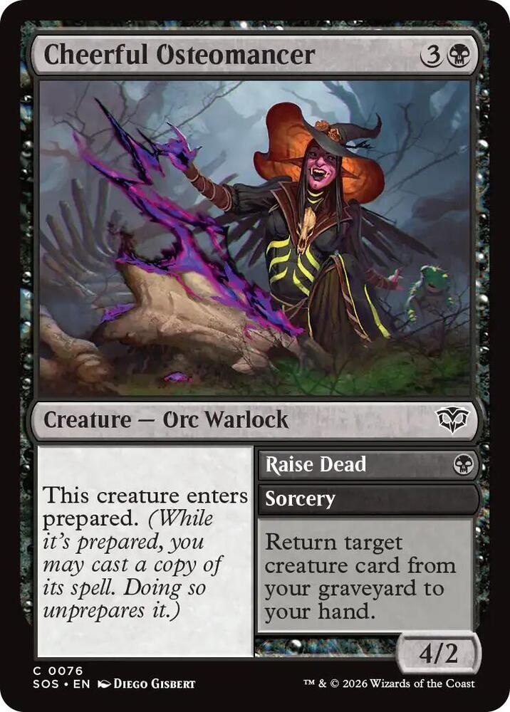 Cheerful Osteomancer // Raise Dead 76 (Secrets of Strixhaven) 