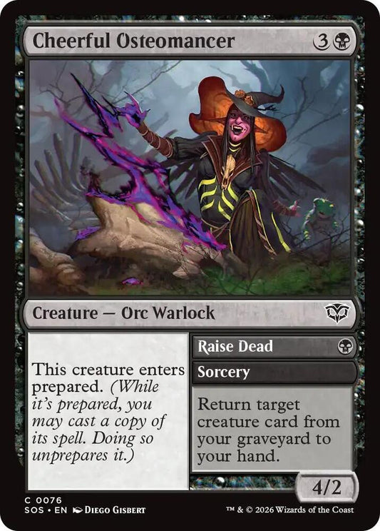 Cheerful Osteomancer // Raise Dead 76 (Secrets of Strixhaven) 