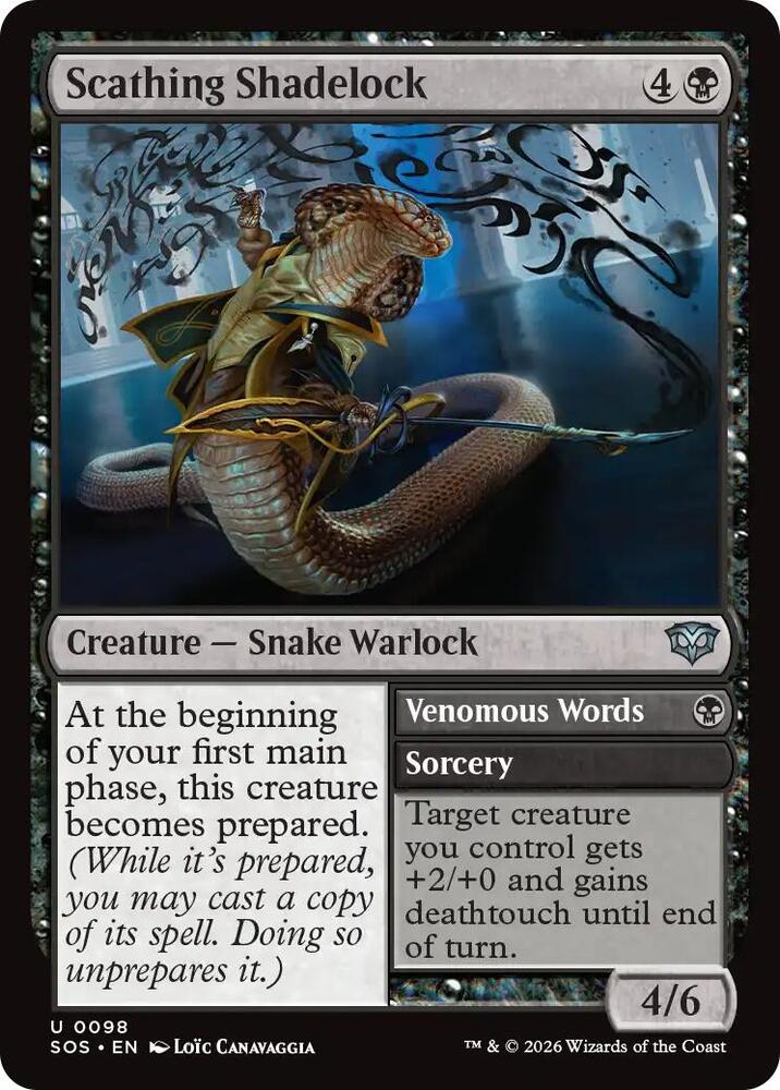 Scathing Shadelock // Venomous Words 98 (Secrets of Strixhaven) 