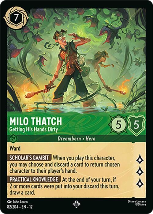 Milo Thatch, Getting His Hands Dirty 82/204 (Wilds Unknown)  - Cold Foil