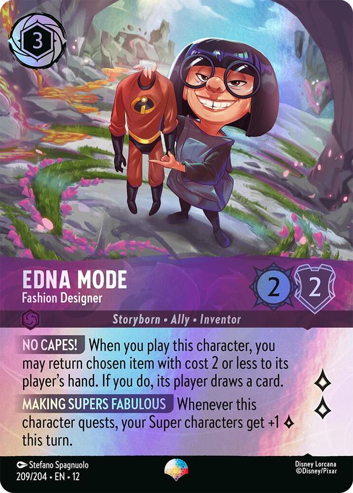 Edna Mode, Fashion Designer 209/204 (Wilds Unknown)  - Rainbow Foil