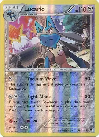 Lucario 63/124 (XY - Fates Collide)  - Reverse Holofoil