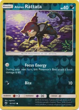 Alolan Rattata 81/147 (SM - Burning Shadows)  - Reverse Holofoil