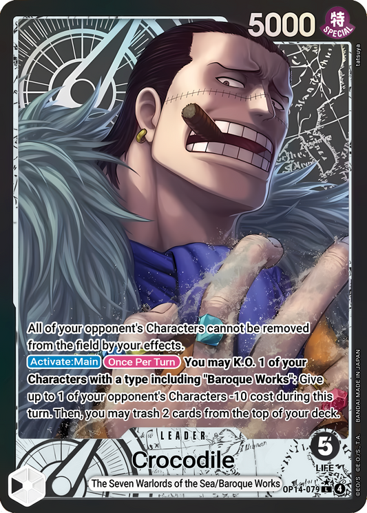 Crocodile OP14-079 (The Azure Sea's Seven)  - Alternate Art Foil
