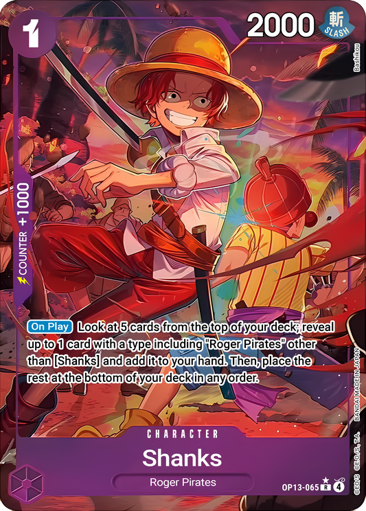 Shanks OP13-065 (Carrying On His Will)  - Alternate Art Foil