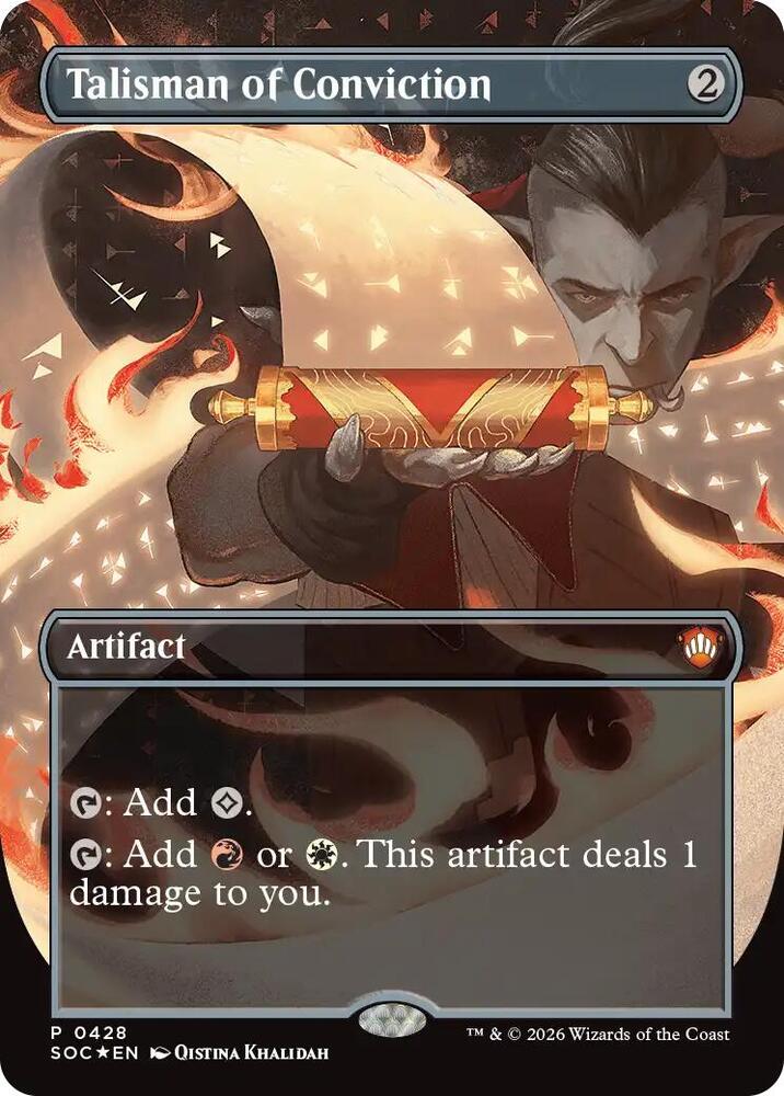Talisman of Conviction 428 (Commander: Secrets of Strixhaven)  - Borderless Foil