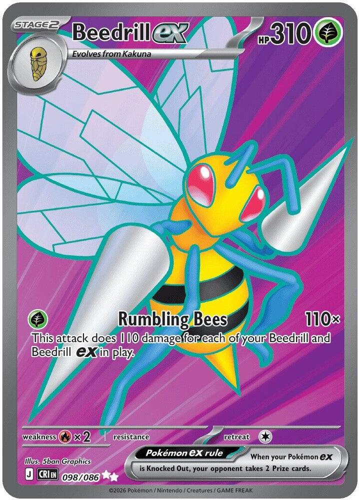 Beedrill ex 098/086 (ME04: Chaos Rising)  - Holofoil