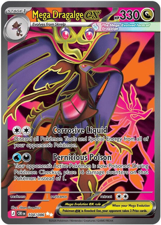 Mega Dragalge ex 104/086 (ME04: Chaos Rising)  - Holofoil