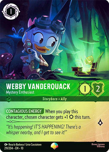 Webby Vanderquack, Mystery Enthusiast 211/204 (Whispers in the Well)  - Rainbow Foil