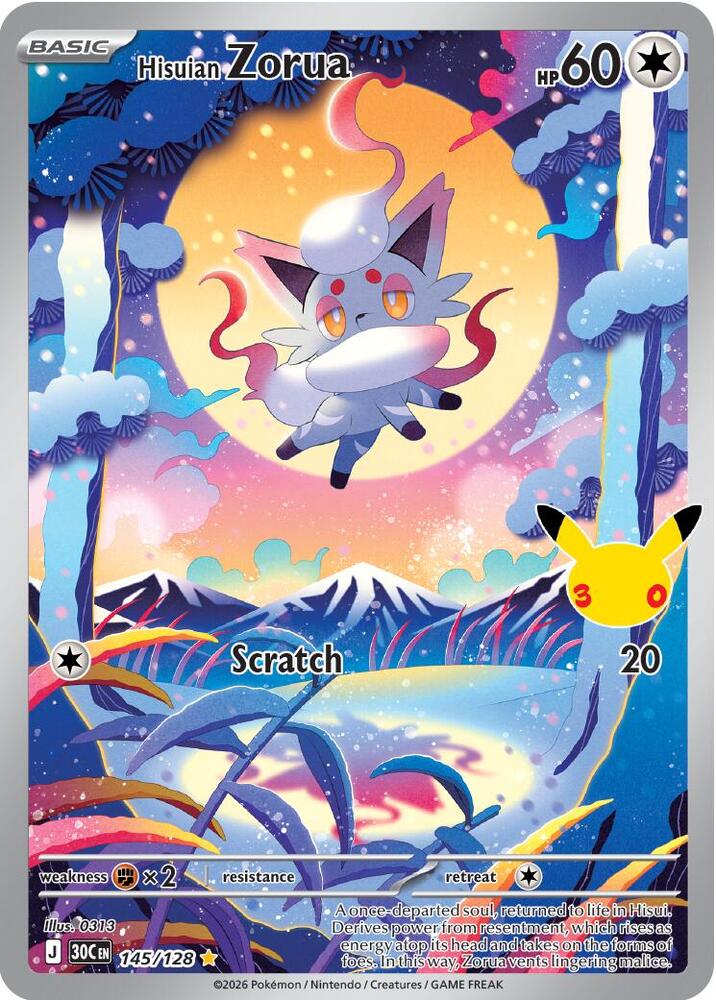 Hisuian Zorua 145/128 (ME: 30th Celebration)  - Full Art Holo