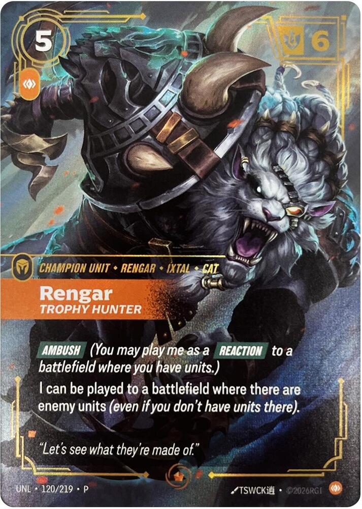 Rengar - Trophy Hunter 120/219 (Riftbound Organized Play Promotional Cards)  - Foil