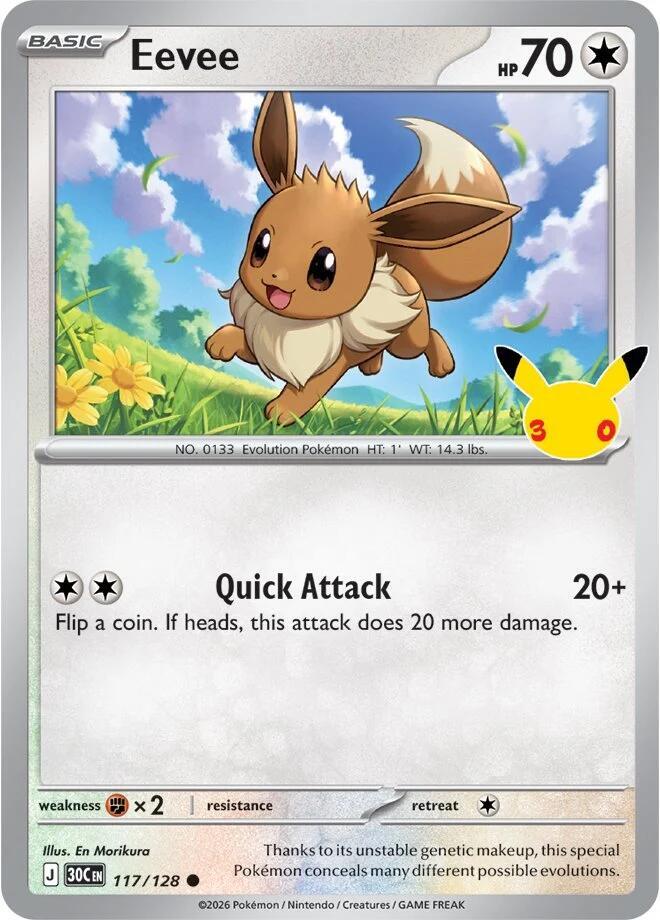Eevee 117/128 (ME: 30th Celebration)  - Holofoil