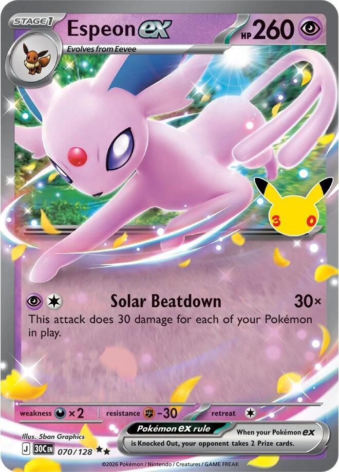 Espeon ex 070/128 (ME: 30th Celebration)  - Holofoil