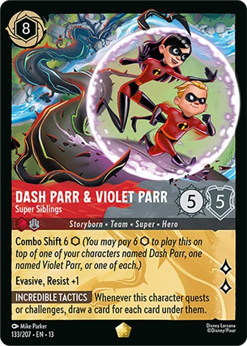 Dash Parr and Violet Parr, Super Siblings 133/207 (Attack of the Vine!) 