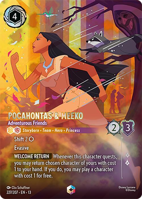 Pocahontas and Meeko, Adventurous Friends 227/207 (Attack of the Vine!)  - Holofoil