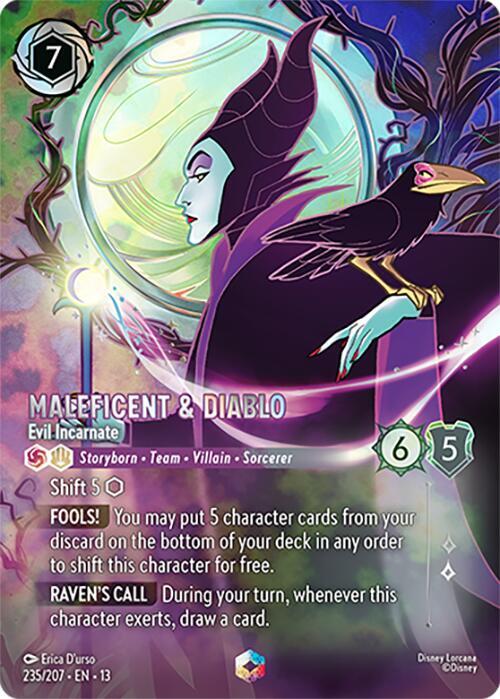 Maleficent and Diablo, Evil Incarnate 235/207 (Attack of the Vine!)  - Holofoil