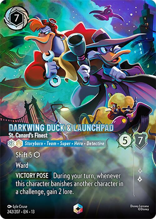 Darkwing Duck and Launchpad, St Canards Finest 242/207 (Attack of the Vine!)  - Holofoil