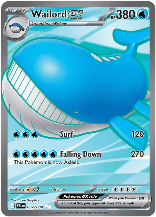 Wailord ex 097/084 (ME05: Pitch Black)  - Holofoil