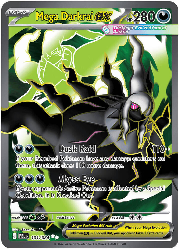 Mega Darkrai ex 101/084 (ME05: Pitch Black)  - Holofoil