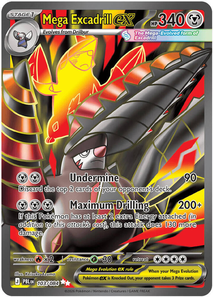 Mega Excadrill ex 103/084 (ME05: Pitch Black)  - Holofoil