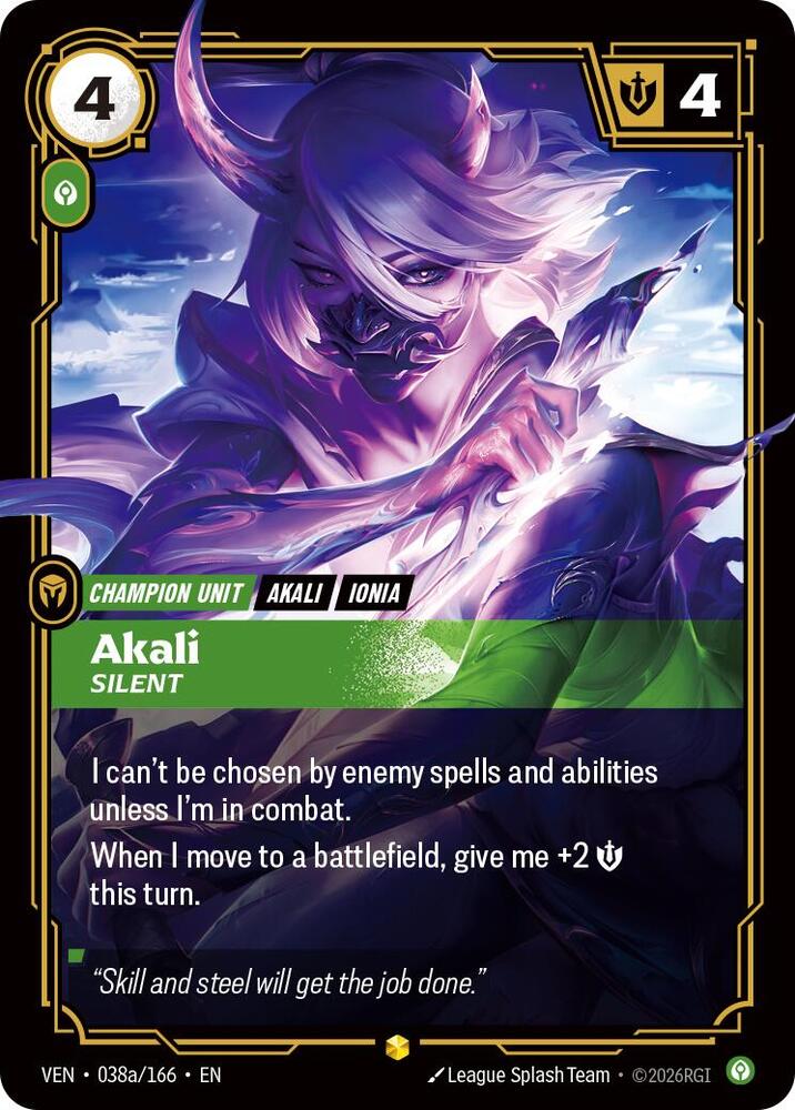 Akali - Silent 038a/166 (Vendetta)  - Foil
