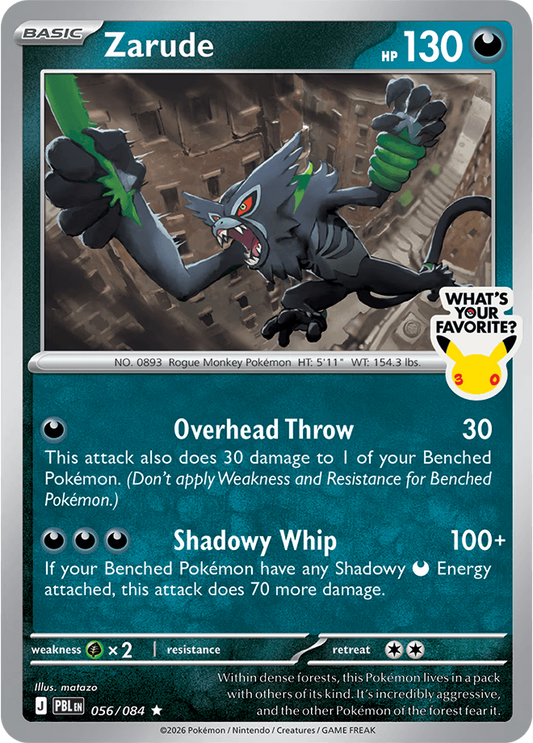 Zarude Whats Your Favorite Stamp 056/084 (Miscellaneous Cards & Products)  - Holofoil