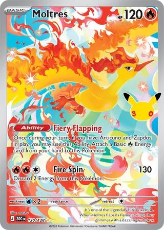 Moltres 130/128 (ME: 30th Celebration)  - Holofoil
