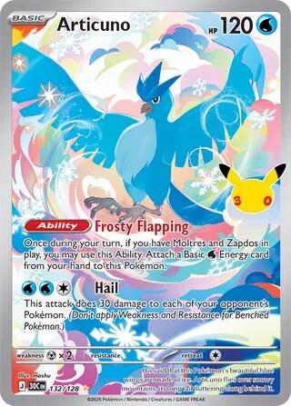 Articuno 132/128 (ME: 30th Celebration)  - Holofoil