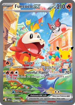 Fuecoco ex 147/128 (ME: 30th Celebration)  - Holofoil