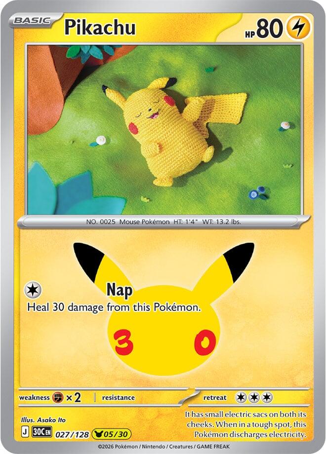Pikachu 027/128 (ME: 30th Celebration)  - Holofoil