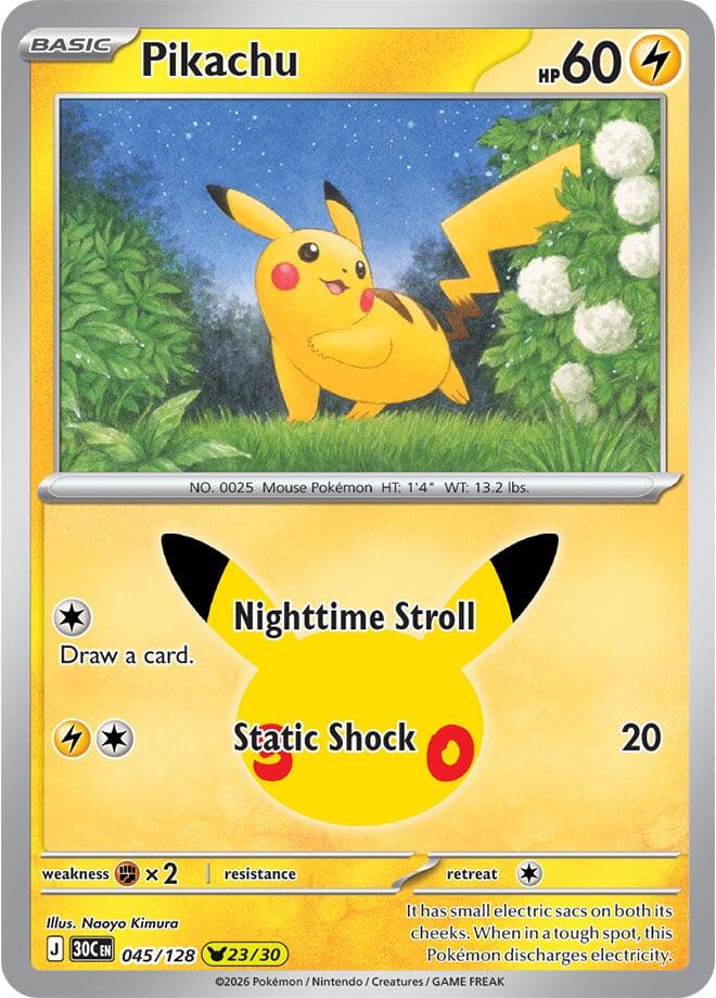 Pikachu 045/128 (ME: 30th Celebration)  - Holofoil