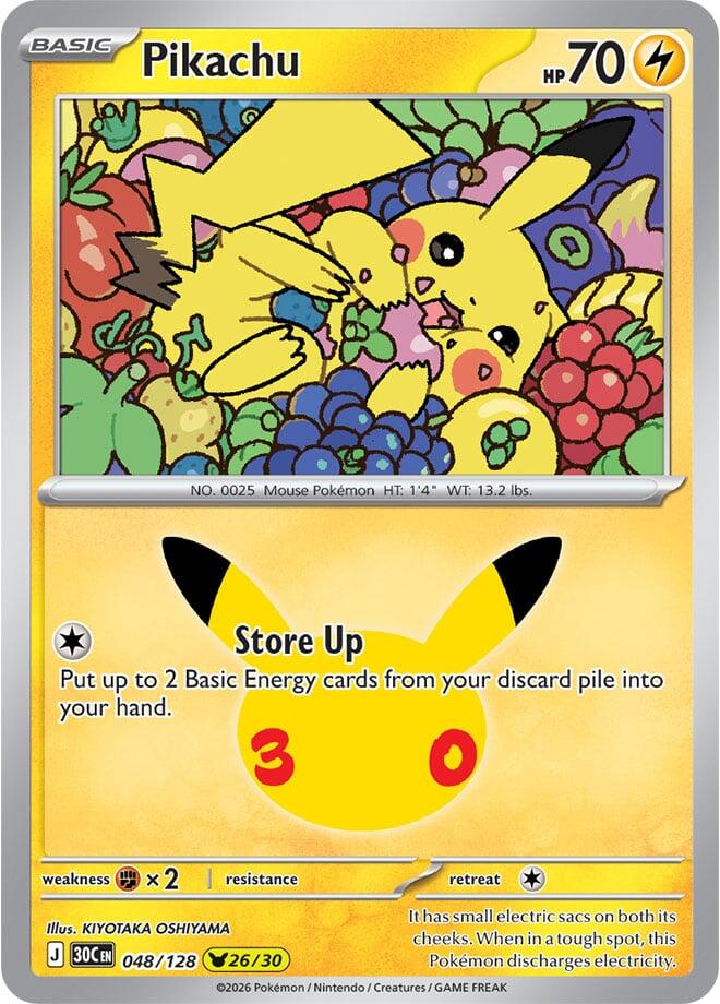 Pikachu 048/128 (ME: 30th Celebration)  - Holofoil