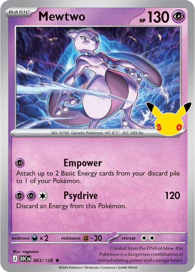 Mewtwo 063/128 (ME: 30th Celebration)  - Holofoil