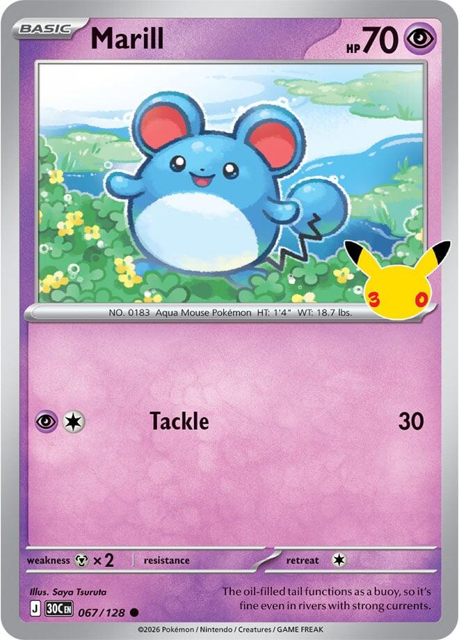 Marill 067/128 (ME: 30th Celebration)  - Holofoil