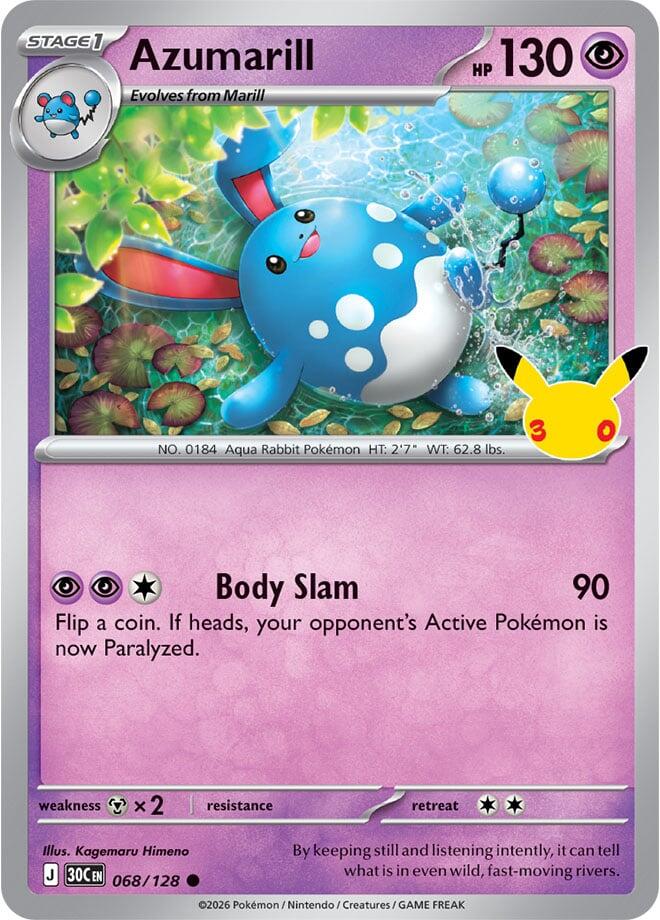 Azumarill 068/128 (ME: 30th Celebration)  - Holofoil