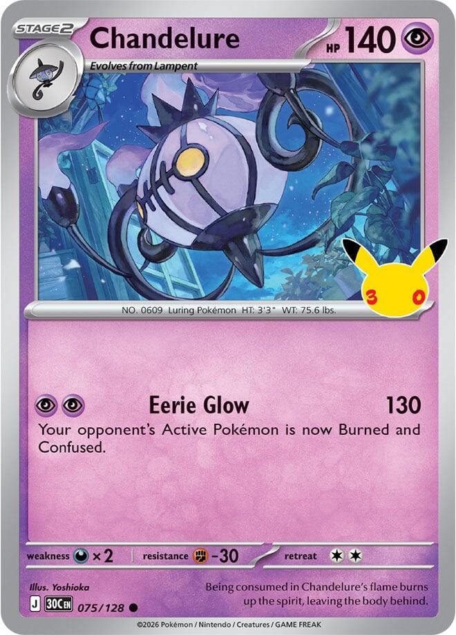 Chandelure 075/128 (ME: 30th Celebration)  - Holofoil