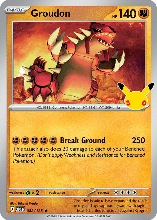 Groudon 082/128 (ME: 30th Celebration)  - Holofoil