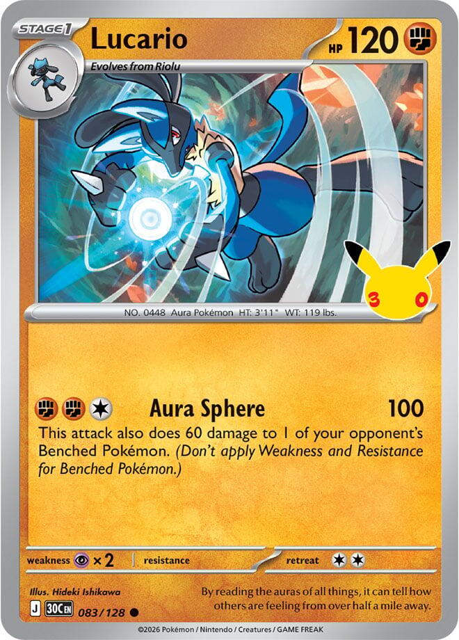 Lucario 083/128 (ME: 30th Celebration)  - Holofoil