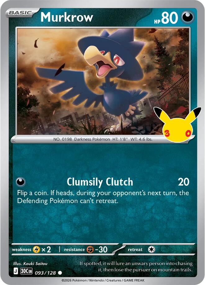 Murkrow 093/128 (ME: 30th Celebration)  - Holofoil