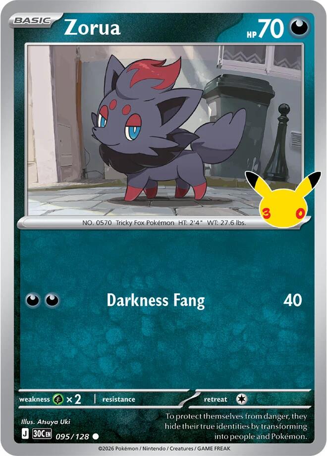 Zorua 095/128 (ME: 30th Celebration)  - Holofoil