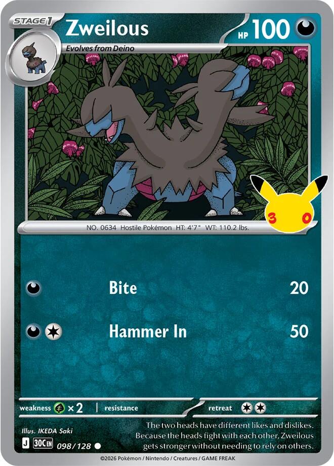 Zweilous 098/128 (ME: 30th Celebration)  - Holofoil
