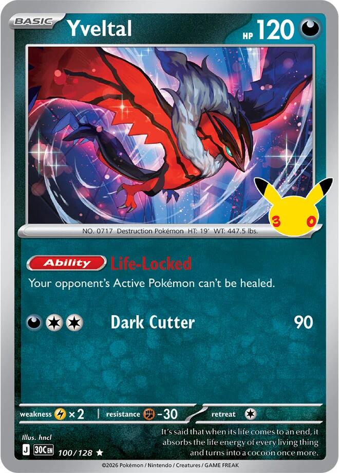 Yveltal 100/128 (ME: 30th Celebration)  - Holofoil