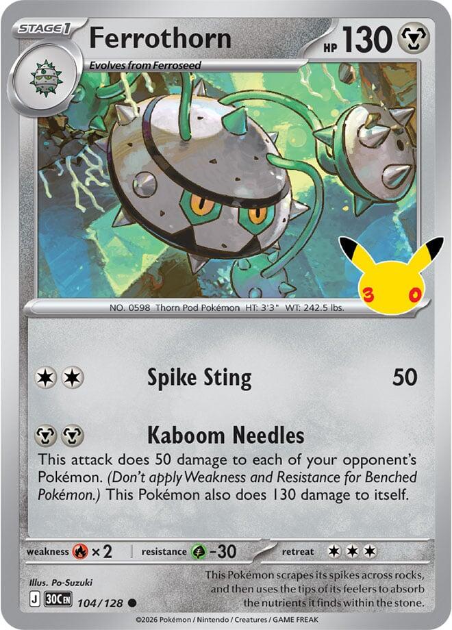 Ferrothorn 104/128 (ME: 30th Celebration)  - Holofoil