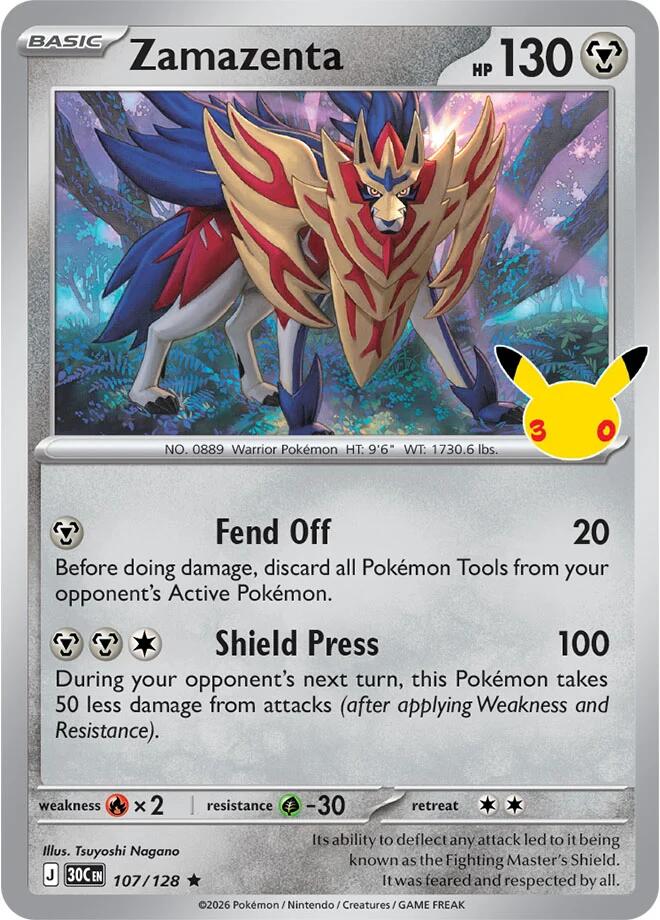 Zamazenta 107/128 (ME: 30th Celebration)  - Holofoil