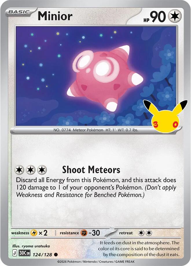 Minior 124/128 (ME: 30th Celebration)  - Holofoil