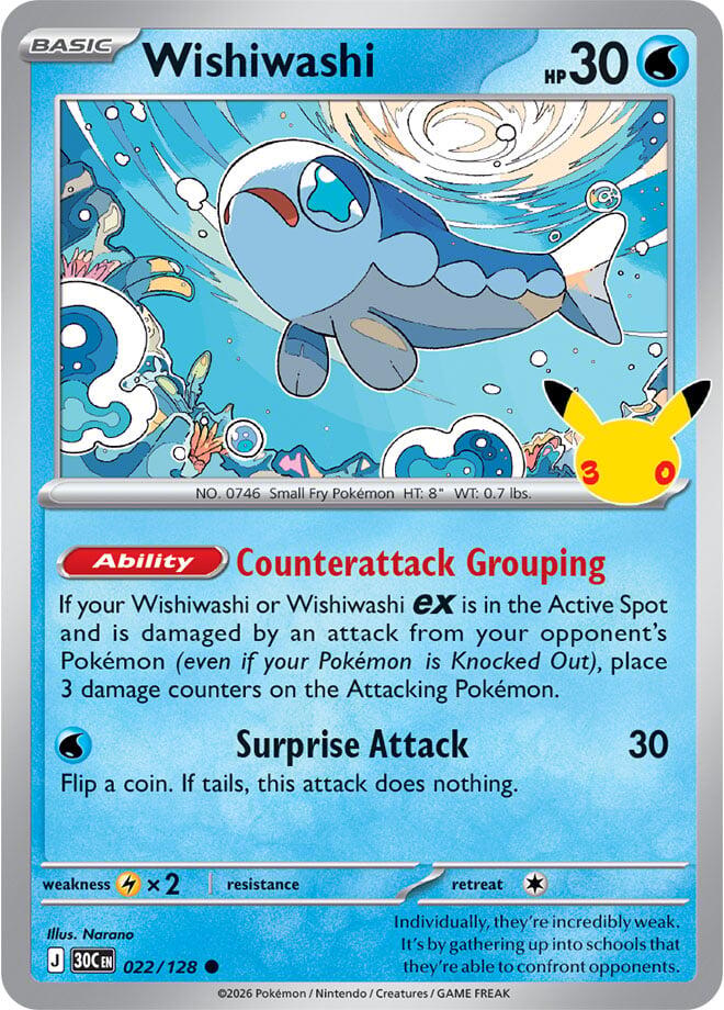 Wishiwashi 022/128 (ME: 30th Celebration)  - Holofoil