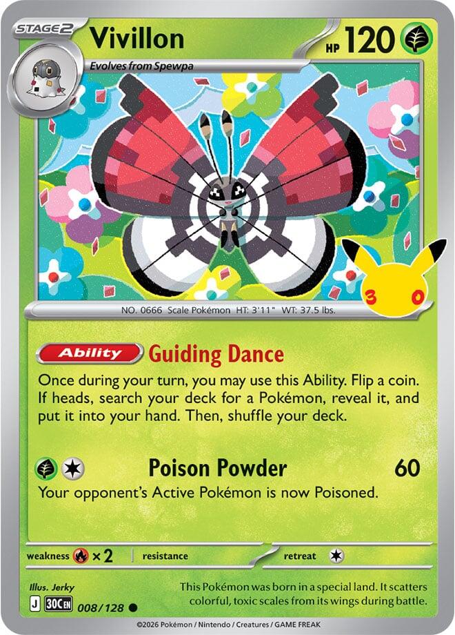 Vivillon 008/128 (ME: 30th Celebration)  - Holofoil